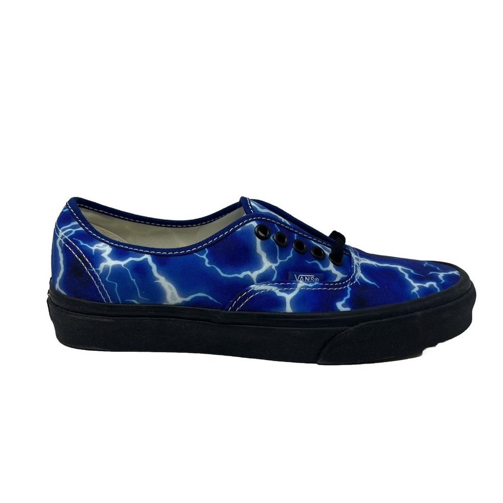 Vans Authentic Women's 8.5 Lightning Black Blue Shoes New